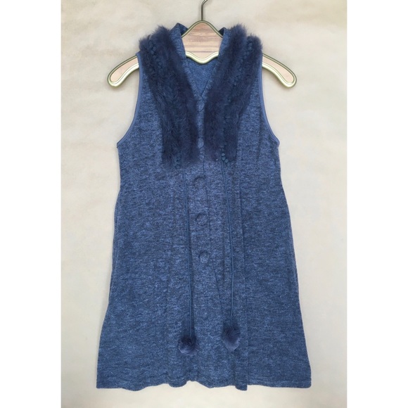 Anthro β Ryu Faux Fur Sweater Vest in Grey Size Small - Picture 2 of 8